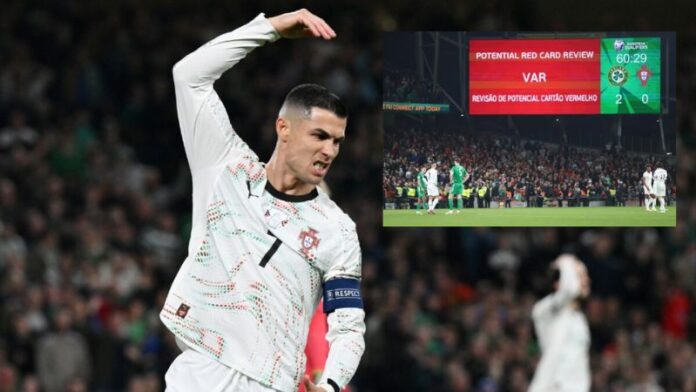 Cristiano Ronaldo perdió el control y vio la tarjeta roja con la selección de Portugal.
