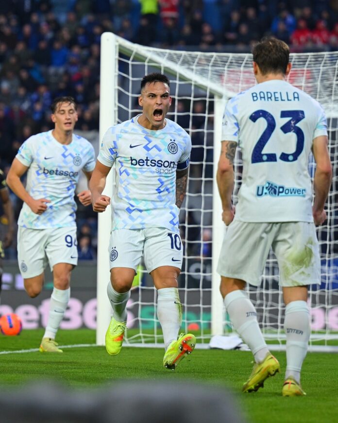 El delantero argentino del Inter Miami, Lautaro Martínez, celebra el segundo gol de su equipo frente a Pisa.