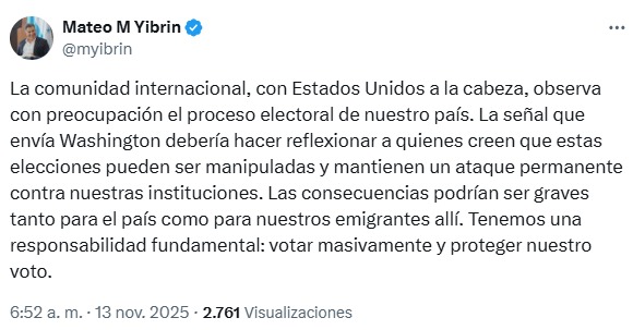 Expresidente del COHEP: Señal de Washington sobre elecciones es un llamado a la reflexión