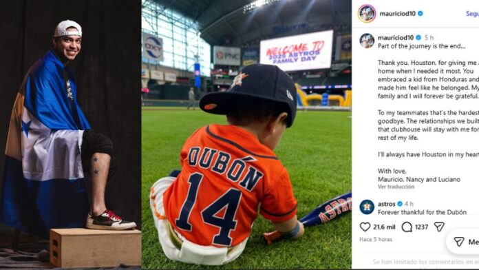 Con palabras emotivas y una tierna fotografía, Mauricio Dubón se despidió de los fans de los Astros de Houston.