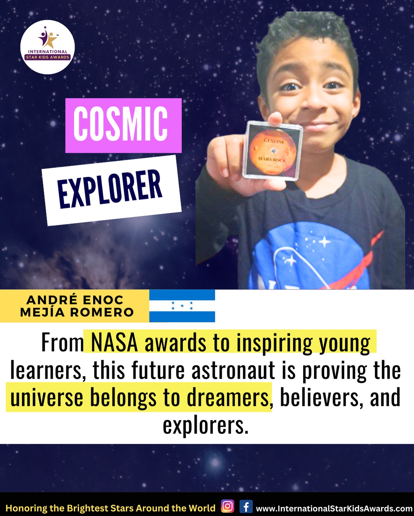 Niño hondureño International Star Kids Awards 2025 2