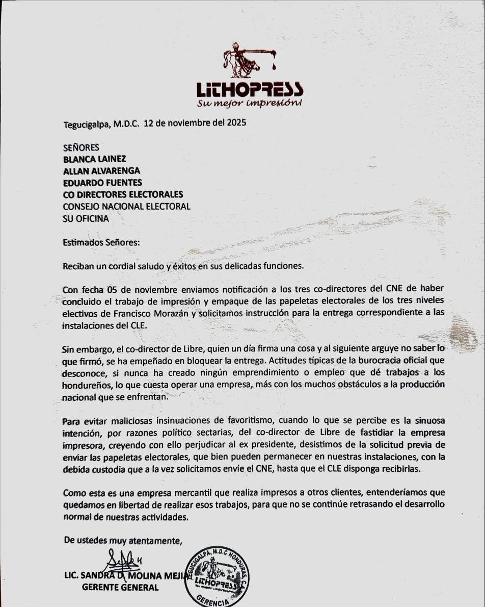 Notificación de la Imprenta