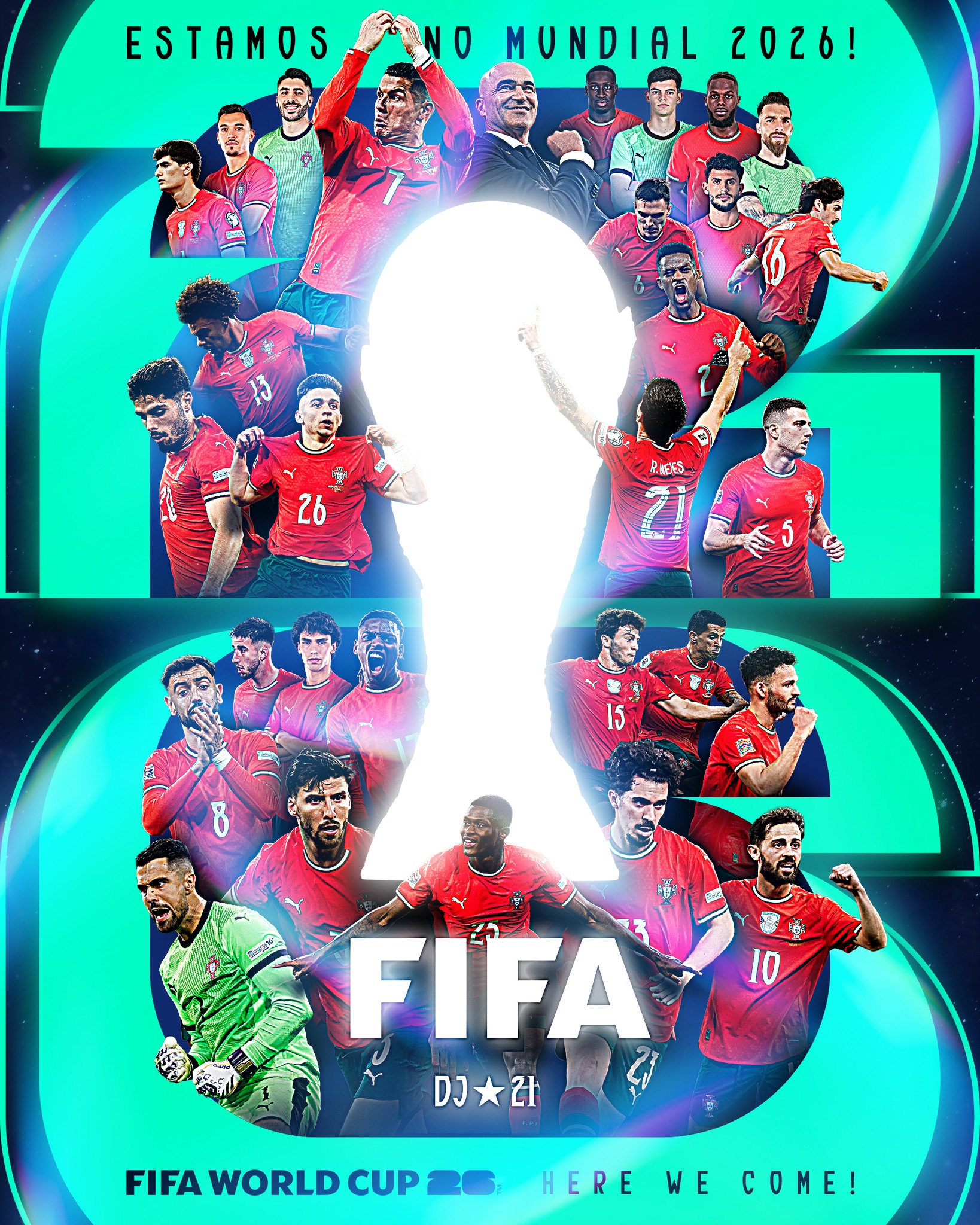 Así anuncia Portugal su presencia en la Copa del Mundo de 2026.