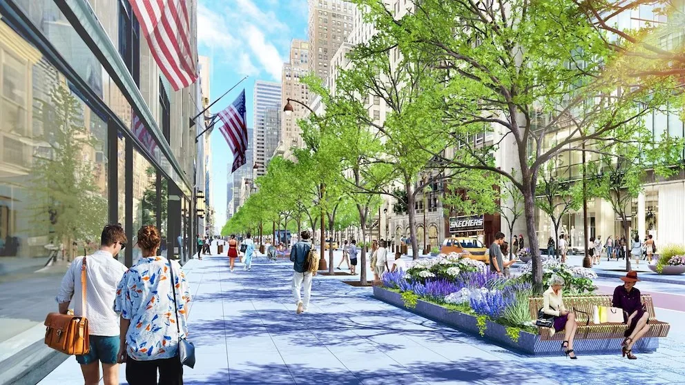 Nueva York presenta plan para peatonalizar la Quinta Avenida