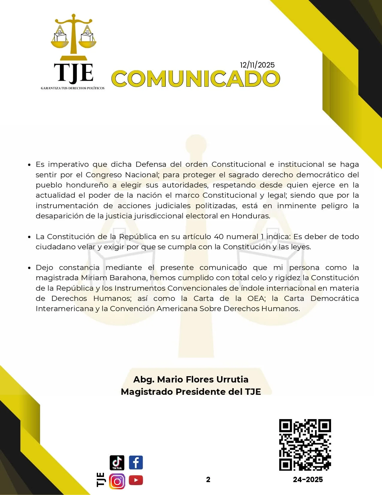 Mario Flores Urrutia realizará teletrabajo ante amenazas y persecución política