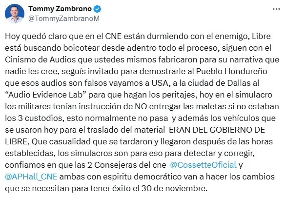 "En el CNE están durmiendo con el enemigo": Zambrano tras declaraciones de Ochoa