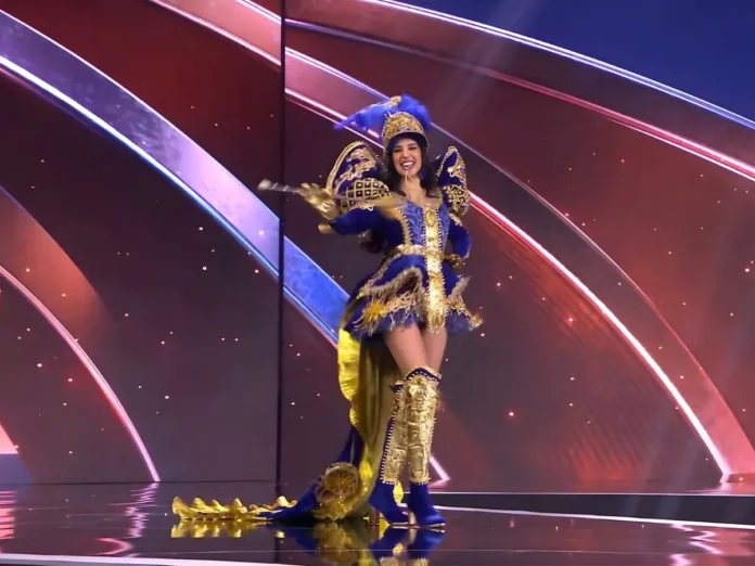 Miss Honduras vestida palillona