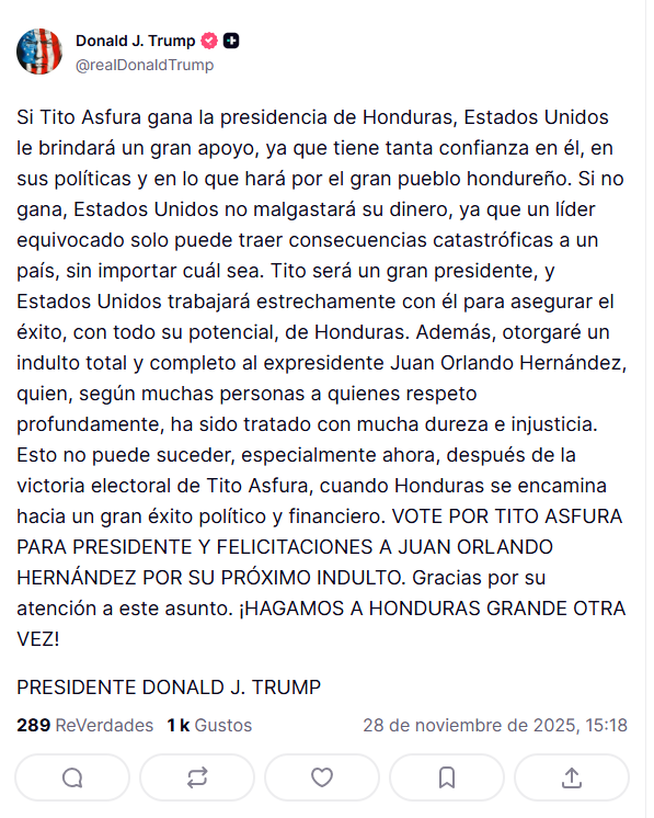 Trump en Truth Social