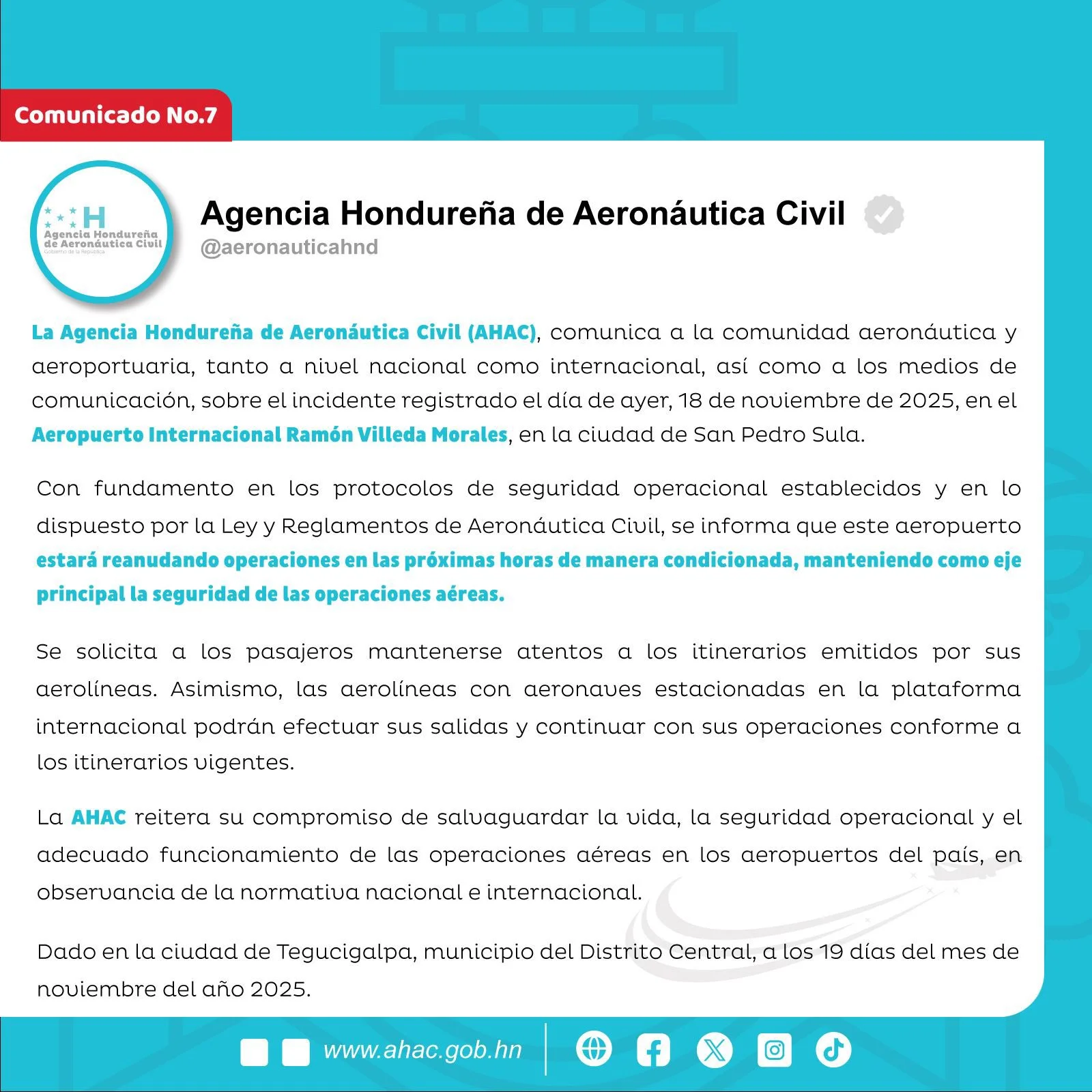 comunicado AHAC