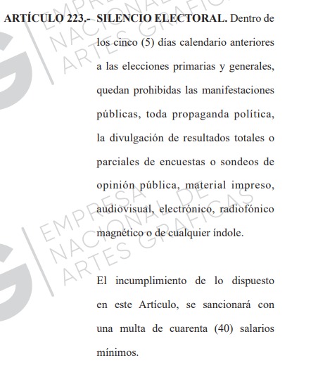 "Está prohibida toda propaganda política": Cossette López tras inicio de silencio electoral