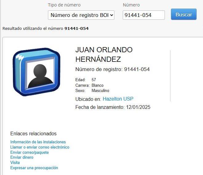 Información de Juan Orlando Hernández. 