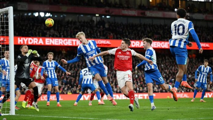 El Arsenal sufrió más de la cuenta, pero se pudo imponer sobre el Brighton.