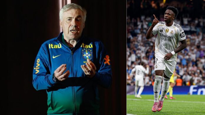 El seleccionador brasileño, Carlo Ancelotti, le manda una advertencia a Vinicius.