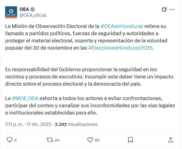 Comunicado de la OEA