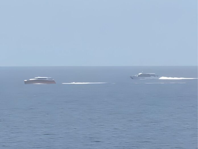 ¡Insólito! Captan a dos ferrys ‘peleando ruta
