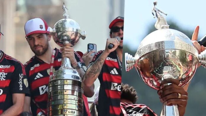 Los jugadores del Flamengo se emocionaron tanto que dañaron la Copa Libertadores.