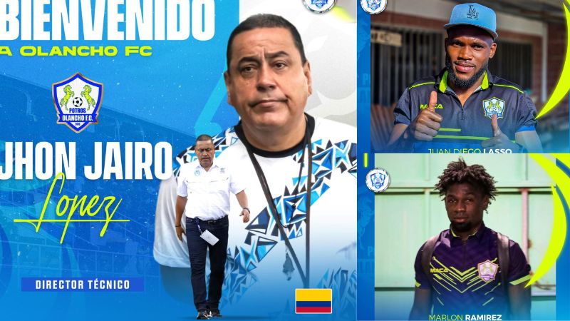 Potros de Olancho FC le dio la bienvenida al técnico, Jhon Jairo López y anunció la renovación de Juan Lasso y Marlon "Machuca" Ramírez.