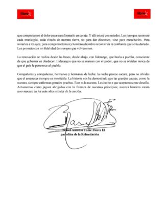 Rasel Tomé: "Honduras ha hablado a través de las urnas"