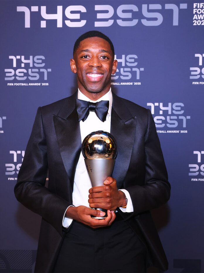 El delantero francés, Ousmane Dembélé, recibió el premio The Best 2025, que entrega la FIFA.