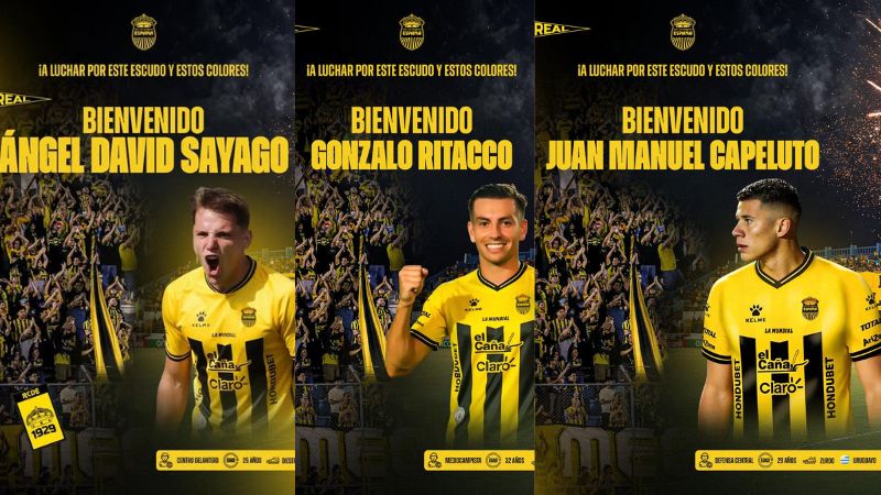 Ángel David Sayago, Gonzalo Gabriel Ritacco De León, y Juan Manuel Capeluto son los tres refuerzos extranjeros del Real España.