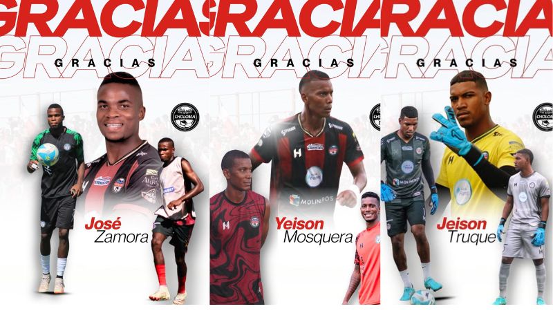 Los cholomeños rescindieron los contratos de los extranjeros: Jeison Truque, José Zamora y Yeison Mosquera.