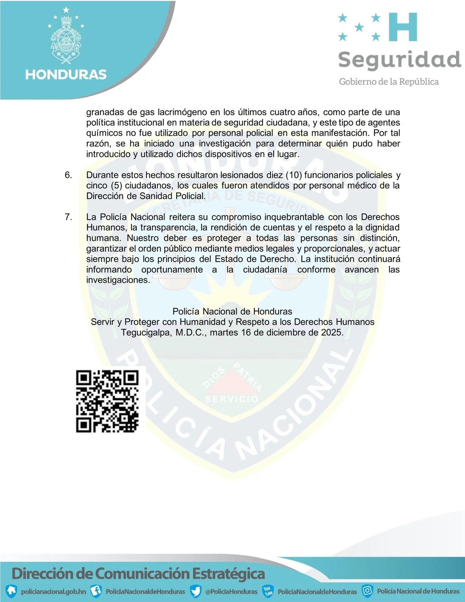 Segunda página del comunicado.