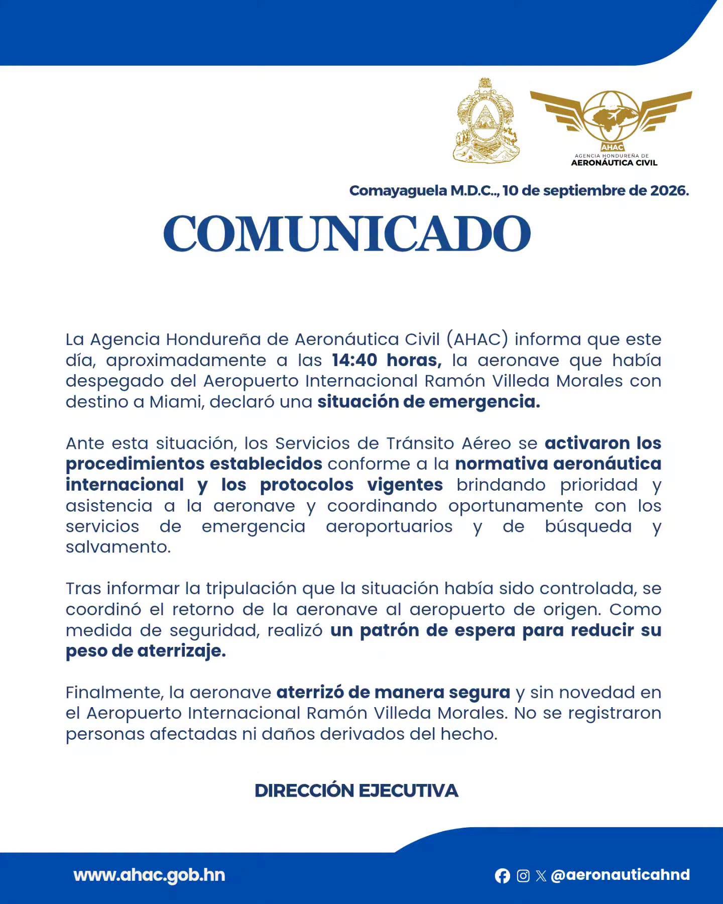 AHAC aeronave SPS